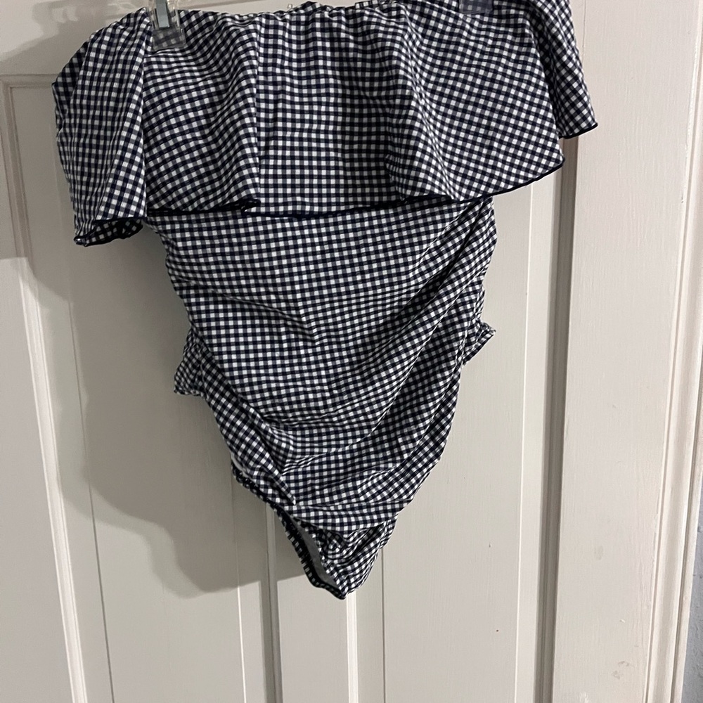 Kona Sol Navy and White Gingham Swimsuit